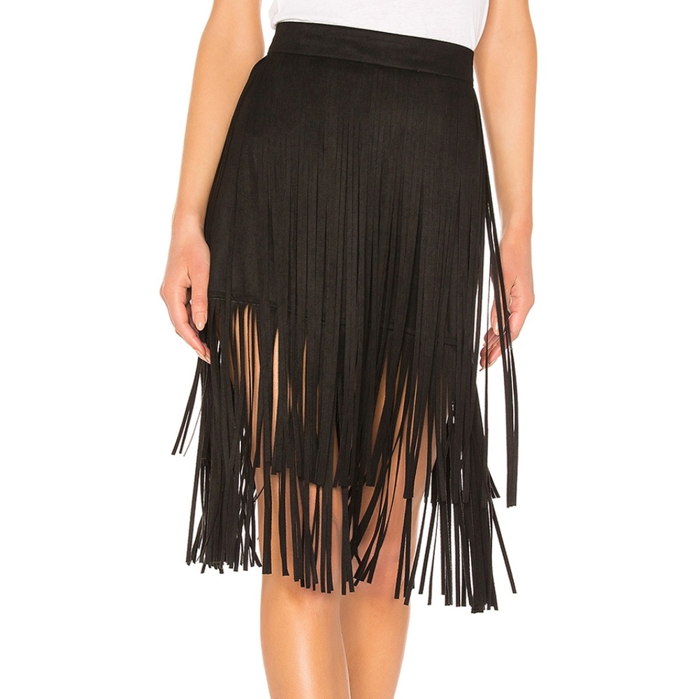 MOTHER - The Fringe Faux Suede Skirt